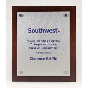 20" x 24" Stand-Off Plaque - Aluminum over Cherry Wood Panel - Vertical