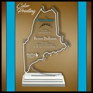 6" Maine Clear Acrylic Award with Color Print