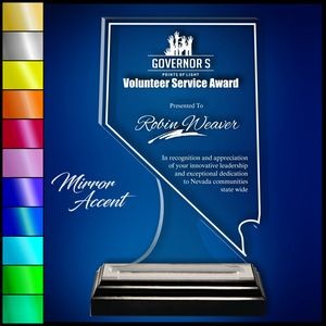 11" Nevada Clear Acrylic Award with Mirror Accent