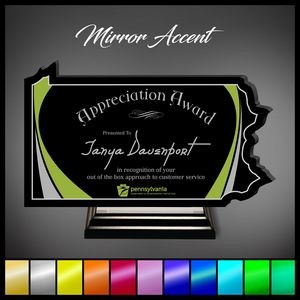 12" Pennsylvania Black Acrylic Award with Mirror Accent