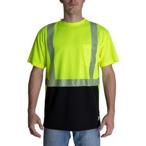 Berne Apparel Unisex Hi-Vis Class 2 Color Blocked Pocket T-Shirt