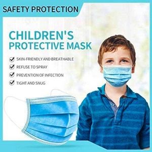 Kids' 3-Ply Disposable Face Masks - Blue (Case of 950)