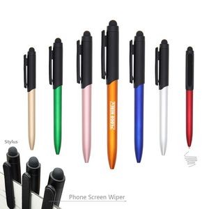 Stylus Ballpoint Pen With Screen Wiper