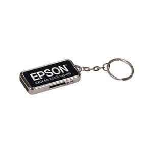 8GB Black/Silver Metal USB Flash Drive with Keychain