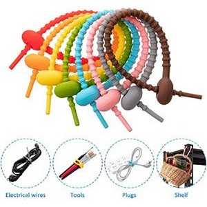 Colorful Silicone Ties Bag Clip Cable Straps