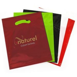 Colored Fold Over Die Cut Bags - Color Recyclable - 2C2S (16" x 18" +4")