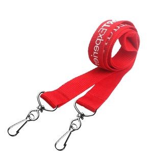 3/4" Double ended Polyester Lanyards with J-hook clip