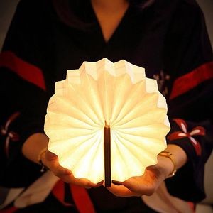 360 Degree Foldable Organ Paper Lamp With Built In 1200mAh Rechargeable Battery