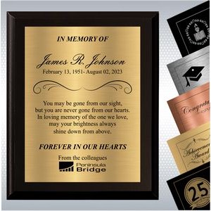 Black Matte Finish Wood Plaque Retirement Gift Award (8" x 10")