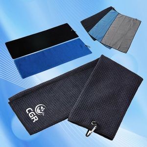 Tri-Fold Golf Towel and Clip
