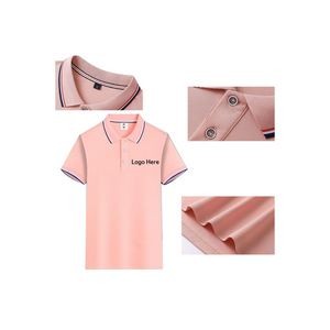 Men'S And Women'S Embroidered Short Sleeve Ventilated Polo