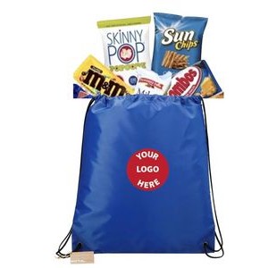 Recycled Drawstring Bag with Snacks