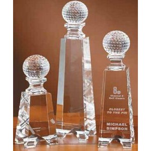 7" Crystal Golf Pillar Award