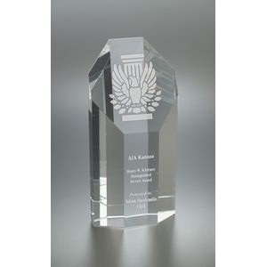 Large Octagon Tower Optical Crystal Award