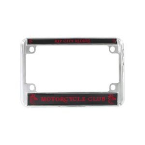 Chrome Plated Zinc Motorcycle License Frame Full-Color Vinyl Inlay (Domestic Production)