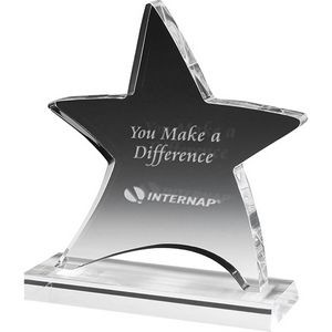 Clear Moving Star Award (6 1/2"x 7 1/4"x 3/4") Laser Engraved