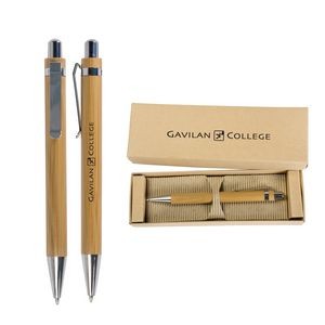 Bamboo Ballpoint Pen W/ Deluxe Recyclable Paper Box