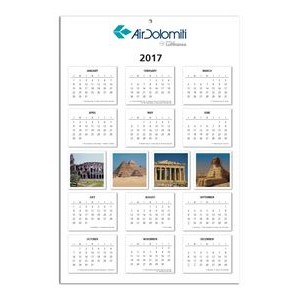 Year-At-A-Glance Wall Calendar w/Stock Images - 1 Side (11 1/2"x17 1/8")