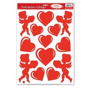 Valentine Heart & Cupid Clings