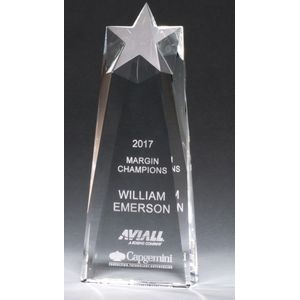 Star Trophy Carved From A Block Of Crystal Award