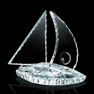 Chipped Sailboat w/Curved Sails - Starfire 7"