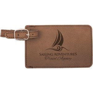 Dark Brown Laserable Leatherette Luggage Tag