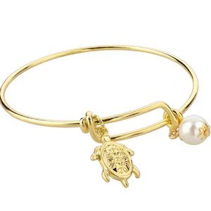 Gold Slider bracelet Whale charm