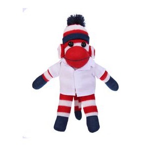 Patriotic Sock Monkey in Doctor Jacket