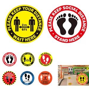 Round Social Distancing Floor Decals Stickers