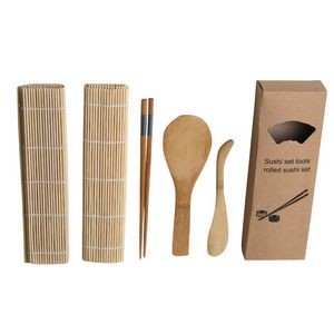 Bamboo Sushi Making Kit with Rolling Mat, Chopsticks and More