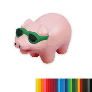 Pig Shaped Stress Reliever w/Sunglasses