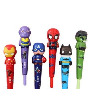 2 in 1 Super Hero Ball Pen and Squeeze Toy