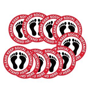 Social Distancing Floor Decal Stickers- 0.30mm thickness-9.8"