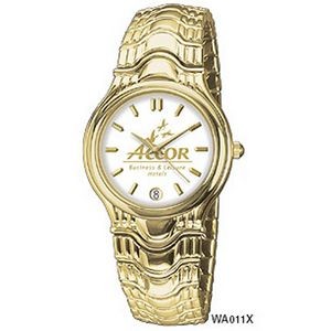 Men's Gold Brass Bracelet Wristwatch