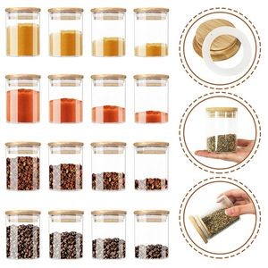 7.5 oz Glass Jars with Bamboo Lids