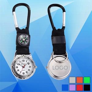 Pocket Watch & Compass w/Carabiner