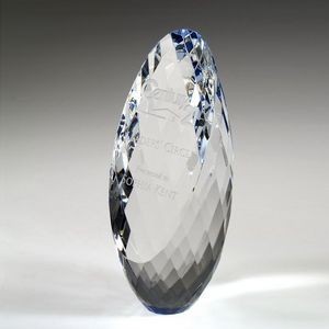 7 1/4" Crystal Award - Gem-Cut Ellipse