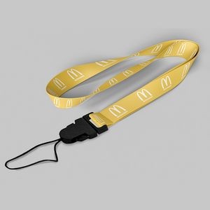 5/8" Yellow custom lanyard printed with company logo with Cellphone Hook attachment 0.625"