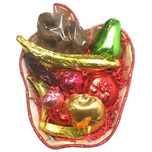Small Apple Shaped Wooden Gift Basket