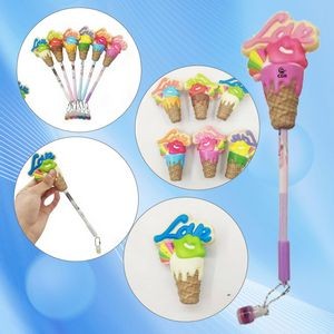 Dual-Use Gel Pen with Ice Cream Stress Ball