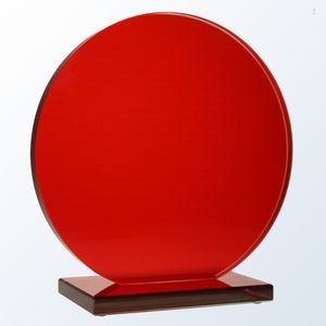 Honorary Circle Glass Award, Red, 6"H