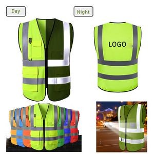 Custom Highly Reflective Vest w/Large Pockets & Name Card Window