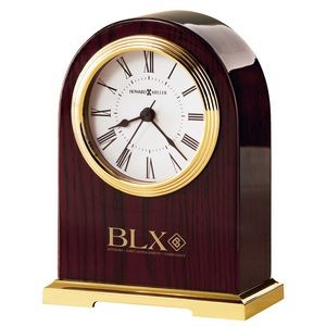 Howard Miller Carter Gloss Rosewood Arch Clock w/ Brass Finish Base