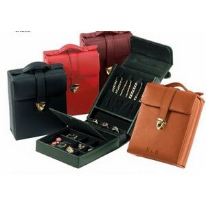 Leather Ladies Pocketbook Jewelry Case (6"x4 3/4"x2 1/8")