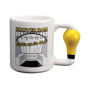 13 Oz. Unique Handle Mug w/Light Bulb Handle