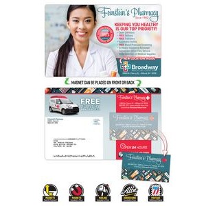 Magna-Peel Laminated Postcard (8.5x5.25; 14pt) with Business Card Magnet (25 mil)