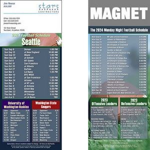 Seattle Football Schedule Magnet (3 1/2"x8 1/2")