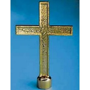Passion Cross-Gold Metal Pole Ornament (7 1/2"x5")