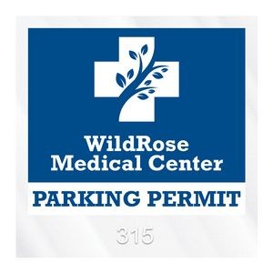 Square Clear Static Inside Parking Permit Decal Blue Recycle Sticker Wellton