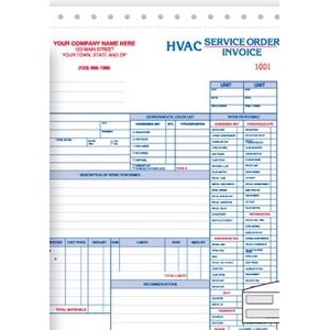 HVAC Service Order/Invoice Form (3-Part)